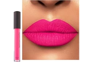 LYNTYAOU Velvet Matte Bright Hot Pink Liquid Lipstick, Waterproof Quick-Drying Non-Sticky Full-Coverage Lip Gloss, Lipsticks for Women Long Lasting Matte Lipstick