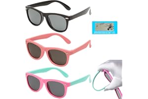 BDSHUNBF 3 pary spolaryzowanych okularów przeciwsłonecznych dla dzieci, dla chłopców, dziewcząt, ochrona przed promieniowaniem UV, polaryzacyjne okulary przeciwsłoneczne dla maluchów, okulary