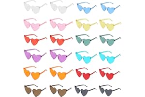 VirtuGro 24 Paia Occhiali Festa Occhiali Cuore Carini Occhiali da Donna Occhiali Matrimonio Occhiali Divertenti per Compleanno Carnevale Festa Carnevale Cosplay 12 Colori