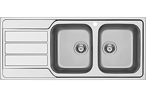 Schock Master D200 DX Évier encastrable rectangulaire en acier inoxydable avec 2 bacs et 1 égouttoir