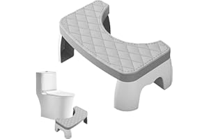 FUNLOV Squatting Toilet Stool for Adults, Bathroom Step Up Stool Relieves Constipation, Non-Slip Potty Squat Aid Puts Your Body in Optimal Natural Squatting Position Proper Toilet Posture Footstool (Gray)