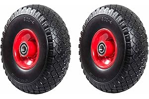 ‎FRONTTOOL FRONTTOOL Sackkarrenrad pannensicher mit Kugellager PU Cross 260, 260 x 85 x 20 mm, Vollgummi, Ersatzrad Sackkarre, Variante:2 Räder