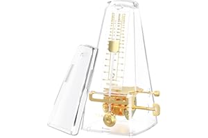 TERENCE Métronome Mécanique avec Minuterie et Tempo Précis Métronome en Métal Pour Guitare Piano Guitare Basse Tambour Violon Transparent Cadeaux pour hommes et femmes