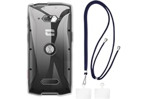 Shantime Crosscall Core-M5 Coque + cordons universels pour téléphone portable, tour de cou/bandoulière en silicone TPU souple pour Crosscall Core-M5 (12,6 cm)