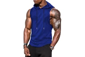 Babioboa Herren Tank Top Workout Ärmelloser Hoodie Sport Fitness Muskelshirt Gym Kaputzenpullover ohne Taschen