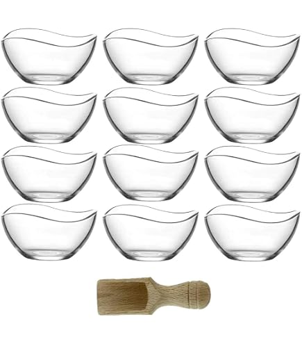 CLEARFEE Set di ciotole in vetro da 6 a 12 pezzi, in vetro di alta qualità, 215 ml o 310 ml, ciotola da dessert (6 pezzi, 215 ml