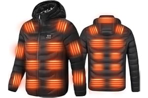 Monave Piumino Riscaldato Uomo Donna Giacca Riscaldato con 23 Elementi Riscaldanti in Grafene, 3 Livelli di Temperatura, Gilet Riscaldato per Moto, Pesca, Attività all'aperto