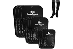 Knowing 12 Piezas Soporte de Botas Altas de Botas Inserta, 8/12/16 Pulgadas Forma de La Bota Inserta Reutilizables, para Mantener Las Botas Verticales y Evitar Que Las Botas Se Coman, Arrugas(Negro)