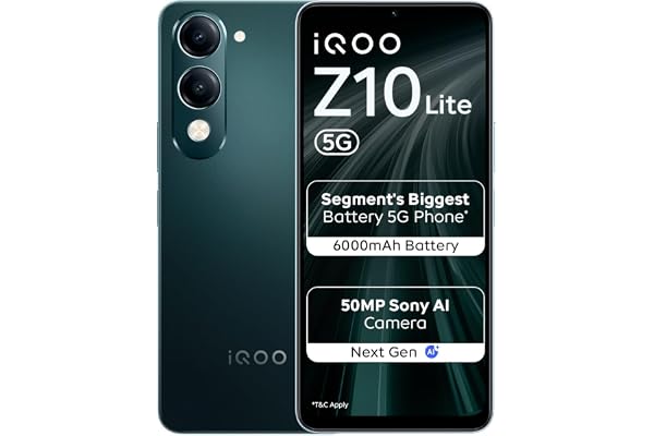 iQOO Z10 Lite 5G (Cyber Green 2026, 4GB RAM, 64GB Storage)