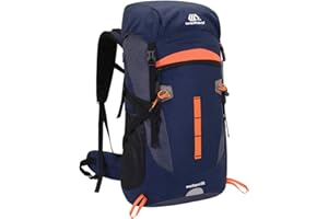 SKYSPER Sac à Dos de Randonnée Homme Femme avec Housse de Pluie 50L Sac à Dos Voyage Imperméable Résistant aux Déchirures Grande Capacité Sac à Dos Trekking pour Alpinisme Sports Camping