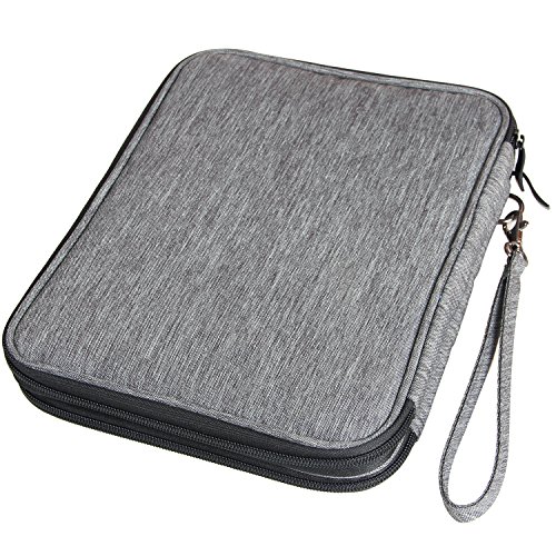 Damero Univesale Reisetasche Organiser Tasche mit Doppelschicht zur Aufbewahrung von Speicherkartenfächer für Ipad, Kabel und Festplatte, Dunkelgrau - 3