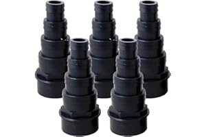 Aquacadabra 5 x Stepped Black Flexi Hose Tail 1.5" 38mm Glue Fit Solvent Weld