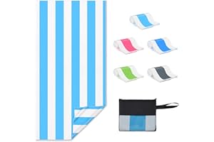 Zusentee Microfiber Beach Towel, Beach Towel 180X90cm, Beach Towels for Adults Extra Large Quick Dry Sand Free Microfibre TowelSoft and Lightweight, Beach Towel for Beach, Swimming, Light blue