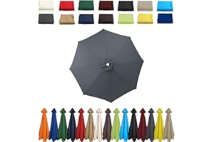 HONUNGRON 2 m, 2,3 m, 2,5 m, 2,7 m, 3,0 m - Housse de rechange pour parasol de terrasse, 6/8 baleines - Housse en tissu - Auvent de rechange pour parasol déporté, cour, jardin