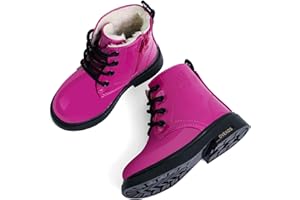 King Glory Bambina Stivaletti Ragazze Scarponcini Neonata Boot Antiscivolo Pelle Stivaletto Da Neve Stivali Ragazzi Morbide Fodera Tronchetto