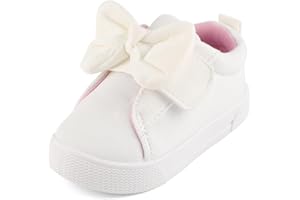 Cheerful Mario 1-5 Years Baby Girls Sneakers First Walking Shoes Toddlers Little Girls Soft Canvas Shoes Breathable Trainers with Cute Bowknow