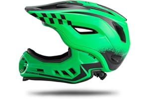 ROCKBROS Kids Bike Helmet Bicycle Helmet for Kids Safety Children Cycle Helmet Child Kids Full Face Shockproof Protective Bike Helmet S 48-53cm M 53-58cm Detachable Chin for MTB BMX Skateboard