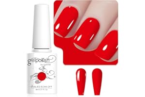 Vishine 8ml Vernis à Ongles Gel Semi Permanent Couleur Rouge-orangé fluo, Vernis Semi Permanent Soak Off UV LED Gel Polish Nail Art Manucure Salon DIY L258