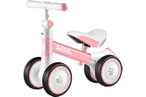 ‎JOLLITO JOLLTIO Kinderlaufrad für 1 Jahr mit 4 leisen Rädern, Kinderwagen-Fahrradspielzeug für 12-24 Monate Baby, Verstellbarer Lenker Baby-Fahrradspielzeug für 1-jährige Jungen-Mädchen