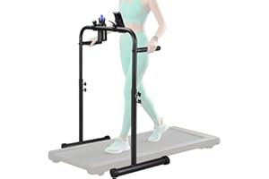 Leinuosen 24.4 Inch Handle Bar for Walking Pad Only with Cup and Phone Holder Stainless Steel Increase Height Walking Pad Handle Bar Adjustable Handrail Height from 38.58 to 47.24 Inch