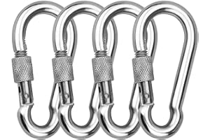 YOUKA OULVLIFE Moschettone con chiusura, moschettone per carichi pesanti, moschettone in acciaio al carbonio zincato con chiusura a vite