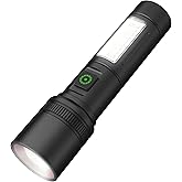 UN1QUE Aluminum Alloy Rechargeable Torch Light, 1000 Lumens Torch Light with 6 Light Modes, Stepless Zoom, Small Size Flashli
