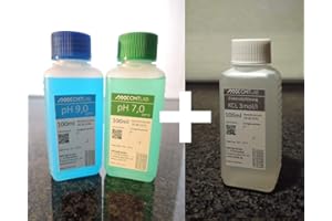 CMTLAB pH+KCL Pufferlösung, Set 100ml, pH7 + pH9 + KCl 3mol, Industriequalität, Made in Germany