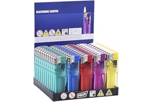 GENERIC DISPAU Mechero Electrónico Recargable, Pack de 50 Mecheros Baratos de Colores Surtidos, Fácil de Encender (50) Exclusivo de DISPAU
