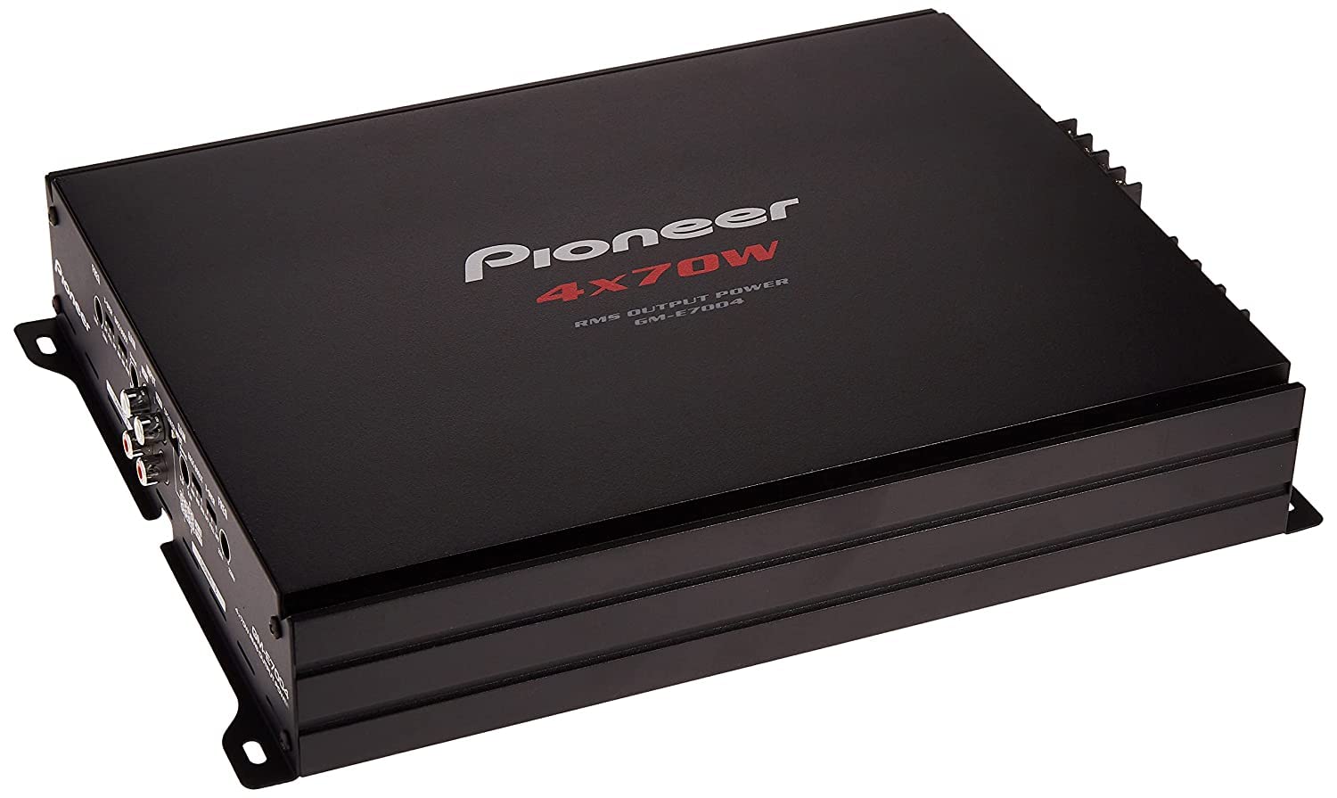 Pioneer Car Amplifier GM-E7004,Number of channels 4/3/2 Max (4 ohms)125Wx4/500Wx2(BRIDGE),Rated Power(2 ohms <=1% THD+N)95Wx4, Rated Power(4 ohms <=1% THD+N)70Wx4,Rated Power(Bridged 4 ohms)190Wx2
