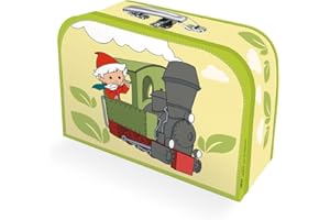TROTSCH Trötsch Kinderkoffer "Sandmann" Lokomotive medium, Pappkoffer, Koffer aus Pappe, Geschenk Verpackung, Gutschein Verpackung,Spielkoffer, Metallgriff ... Kinder: 24 x 17 cm (Unser Sandmännchen)
