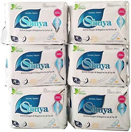 No Fluorescer SHUYA Active Oxygen &amp; Far-IR &amp; Anion Sanitary Napkin 8packs/lot
