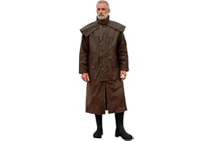 Game Technical Apparel Mens Stockman Long Length Wax Riding Cape Coat with Tartan Lining