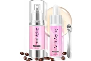 BOXMOM 60ml Koffein Augencreme Augenserum Kit unter Augencreme Anti-Aging für dunkle Kreise und Falten Retinol Augenserum & Augenroller