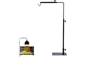 Taixinpower Reptile Lamp Stand for Habitat Cage, Landing Lamp Holder Bracket with Base, Support for Reptile Terrarium Light Stand, Suitable Hermit Crabs, Beard Dragons, Turtles, Geckos, Lizards