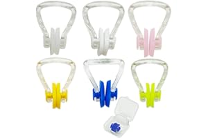 SZXMDKH 6 Pezzi Tappanaso in Silicone per Piscina, Tappi Tappa Naso Nuoto Clip con Scatola di Immagazzinaggio