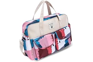 SONARIN Grande capacità Borsa per pannolini per neonato, borsa per pannolini, tracolla per neonati, multifunzione, borsa per pannolini da viaggio, con cinghie e fasciatoio