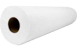 MUNTRADE Papel Camilla Fiselina Extrasuave Precortado a 40 cm | Rollos de Papel Camilla Fabricados en Poliéster y Celulosa (Blanco, 1 Rollo)