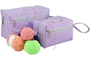‎KATECH Katech Aufbewahrungstasche für Wolle, Stricktasche zur Aufbewahrung von Häkelnadeln, Stricknadeln und Andere Kleines Zubehör, Häkeln und Stricken Zubehör (Lila)