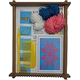 Ahşap, Halı Dokuma Tezgahı, Eğitici Dokuma Seti, Hobi Okul Elişi &Ccedil;ocuk Halı Dokuma Tezgah Seti 22x29 cm