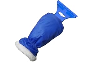 AUPROTEC Raschietto per Ghiaccio con Guanto Protettivo e Profilo Dentellato - Colore: Blu