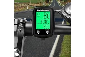 ZOKBOM Bike Computer Wired - Waterproof Bicycle Speedometer and Odometer with Backight,19 Functions Cycle Pedometer with Large LCD Touch Screen for Outdoor Men Women Teens Bikers (Black)