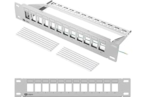hb-digital 12-portowy panel krosowy panel rozdzielczy modułowy do RJ45 Keystone Module 10 cali CAT 5 i CAT 6 do szafy sieciowej LAN Professional TIA568A TIA568B Switch kabel uziemiający