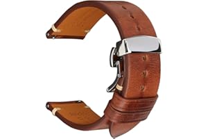 REZERO Cinturini Rilascio Rapido per Orologio, Cinturino in Pelle di Vitello, Cinghie, Fasce per Orologio, Bracciale Orologio in Pelle Morbida per Uomo Donna 18mm, 19mm, 20mm, 21mm, 22mm, 23mm, 24mm