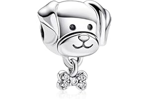 RMMY Animal Love Cat Dog And Bear Charms Abalorios Colgante de Cuentas Plata de Ley 925 con Compatible con Europeo Pulsera Collar, Charms de Para Niña Mujer Regalos de Familia y Amigos