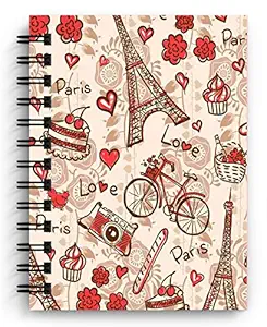 DI-Kraft Hard Cover Cardboard Unruled Paper Printed Journal Diary Spiral Notebooks for Girls and Boys Wire Bound Memo Notepads Diary Notebooks Planner (160 Pages, 6x8 Inches)_Design 23