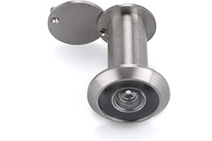 Sumnacon Peephole Door Viewer 220-Degree Spy Hole Viewer with Privacy Cover - Bore Hole Diameter 32mm, Barrel Diameter 16mm, for Thickness 34mm to 55mm Doors, Brushed Chrome Finish