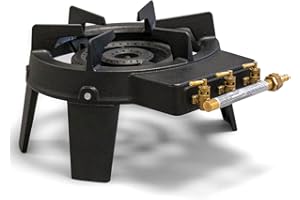 PROWELTEK - Rechaud gaz 4 Pieds Fonte véritable 9800 2 Bruleurs Plats Grands volumes