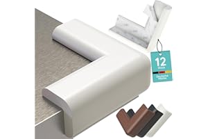 HOMERY Ochrona krawędzi dla niemowląt i narożników dla niemowląt [12 sztuk] – samoprzylepna ochrona krawędzi stołu z pianki – miękka ochrona narożników krawędzi stołu, mebli i narożników – biała