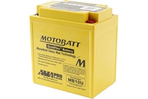 Motobatt Battery MB10U 12v 14AH CCA:175A 12N103A & B, YB10LA2 L:135mm x H:155mm x W:90mm
