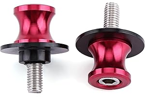 ACOUTO Bobine Forcellone Cnc, 2Pcs 6 Mm Moto Cnc Cavalletto Posteriore Cursori Bobina Forcellone Stand Bobine Forcellone Accessori Moto (Rosso)